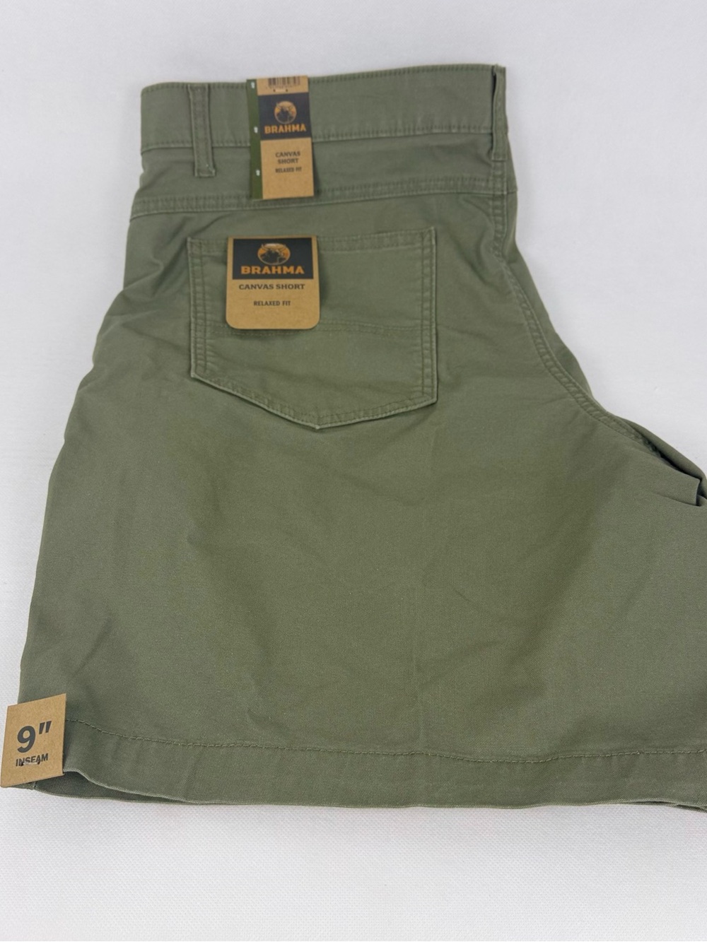 Brahma Canvas Shorts Mens 40 Green Relaxed Fit 9” Inseam NWT